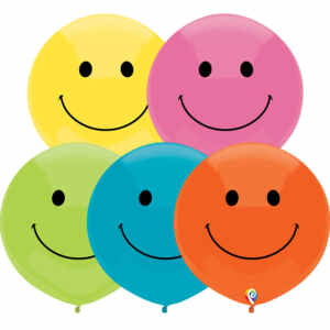 17 inch Tropical Assorted Smiley Face Print Outdoor Balloons