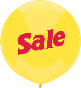 17 Inch Sun Yellow Sale Red Print Outdoor Balloons