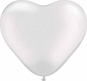 6 Inch Qualatex White Heart Latex Balloon