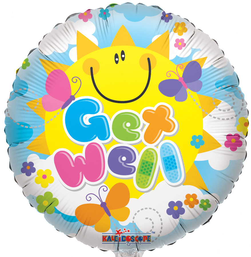 18-inch Sunny Get Well Mylar balloon
