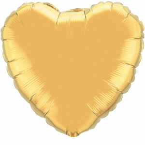 18-inch Metallic Gold Heart Microfoil Balloon
