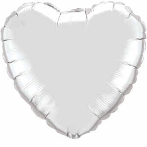 18-inch Silver Heart Microfoil Balloon