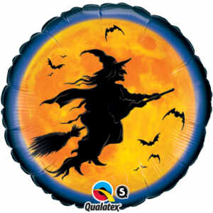 18 Inch Halloween Flying Witch Silhouette Mylar Balloon