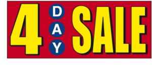 4 Day Sale Windshield Banner