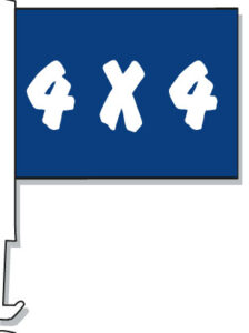 4 x 4 Car Window Flag