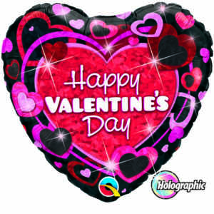 18 Valentine's Shimmering Hearts Mylar Balloon
