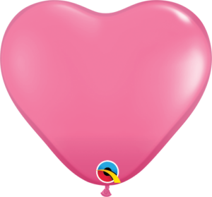6 Inch Qualatex Rose Heart Shaped Balloon