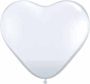 6 Inch Qualatex Pearl White Heart Latex Balloon