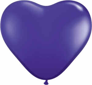 6 Inch Qualatex Quartz Purple Heart Shape Latex Balloon