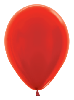 Sempertex 5 Inch Metallic Red Balloon - 100ct