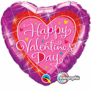 18 Valentine's Dazzling Hearts Mylar Balloon