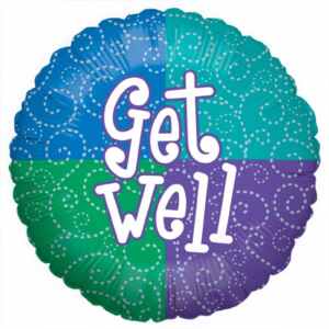 18 Get Well Silver Swirl Mylar Balloon