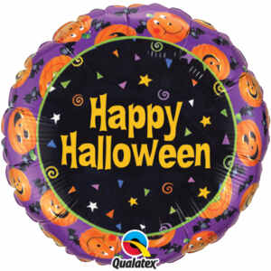 18 Inch Halloween Pumpkins & Bats Mylar Balloon