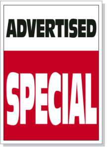 Advertised Special Hood Sign