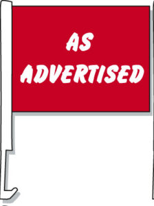 As Advertised Car Window Flag