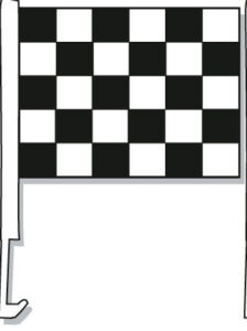 Black White Checkered Car Window Flag