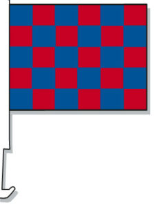 Blue Red Checkered Car Window Flag