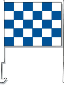 Blue White Checkered Car Window Flag