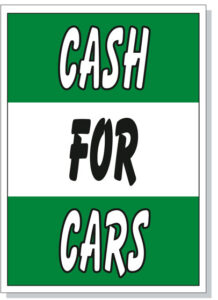 Cash For Cars Hood Sign