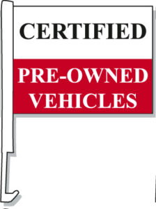 Certified Pre-Owned Vehicles Car Window Flag Red