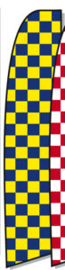 Checkered Swooper Flag Yellow Blue