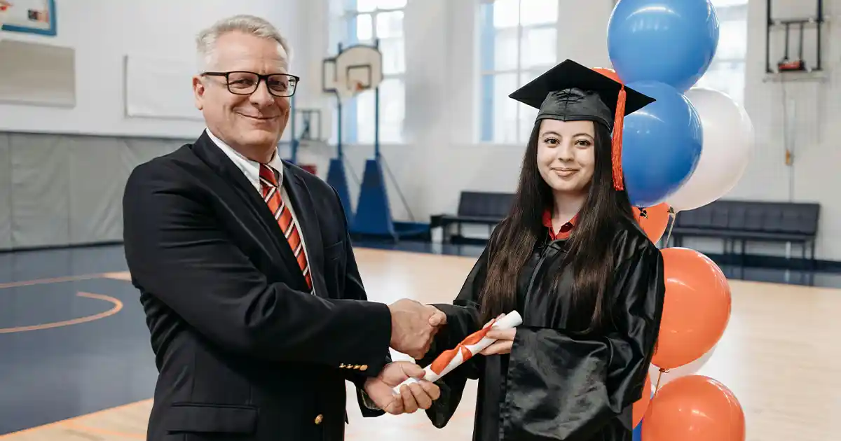 Colorful Funsational balloon decorations at a school or church celebration event