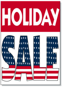 Holiday Sale Hood Sign