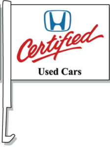 Honda Certified Used Cars Car Window Flag