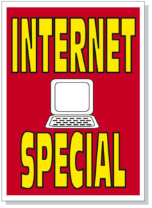 Internet Special Hood Sign