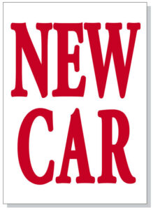 New Car Hood Sign