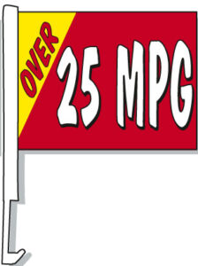 Over 25 MPG Car Window Flag