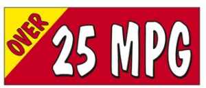 Over 25 MPG Windshield Banner