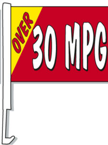 Over 30 MPG Car Window Flag