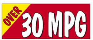 Over 30 MPG Windshield Banner