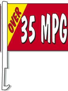 Over 35 MPG Car Window Flag