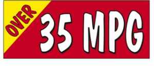 Over 35 MPG Windshield Banner