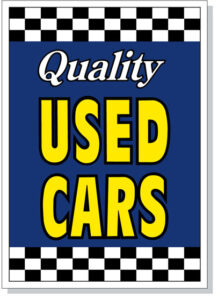 Quality Used Cars Hood Sign Blue