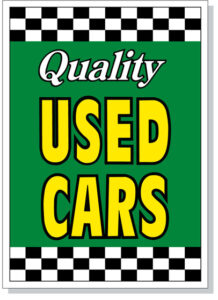 Quality Used Cars Hood Sign Green