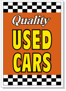 Quality Used Cars Hood Sign Orange