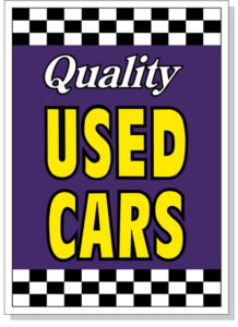 Quality Used Cars Hood Sign Purple