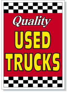 Quality Used Trucks Hood Sign Red