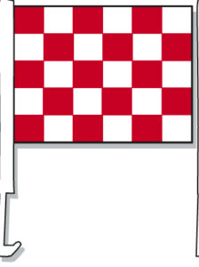 Red White Checkered Car Window Flag