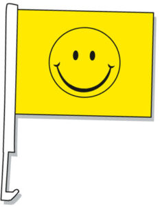 Smiley Face Car Window Flag