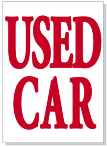 Used Card Hood Sign